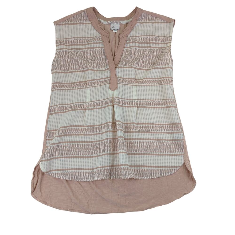 Anthropologie Postmark Blouse V-neck Drapey Top Women's Medium Dusty‎ Rose Pink